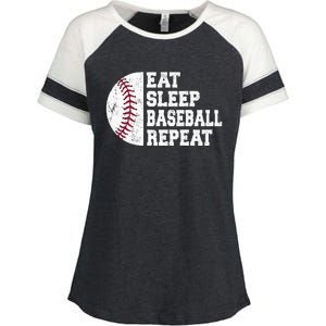 Eat Sleep Baseball Repeat Baseball Player Funny Baseball Enza Ladies Jersey Colorblock Tee