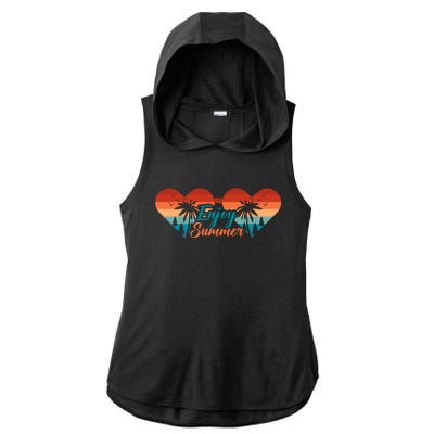 Enjoy Summer Beach Vibes Ladies PosiCharge Tri-Blend Wicking Draft Hoodie Tank