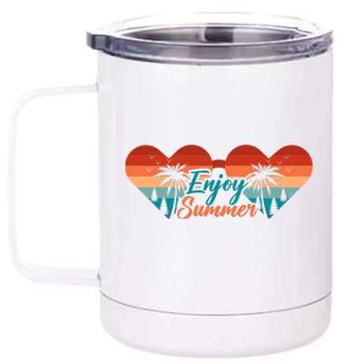 Enjoy Summer Beach Vibes 12 oz Stainless Steel Tumbler Cup