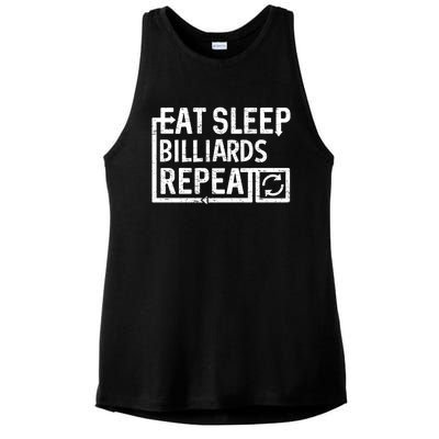 Eat Sleep Billiards Gift Ladies PosiCharge Tri-Blend Wicking Tank