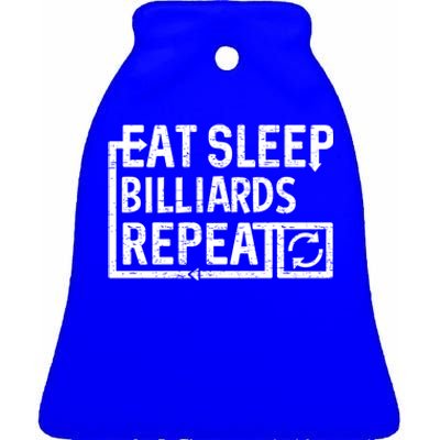 Eat Sleep Billiards Gift Ceramic Bell Ornament