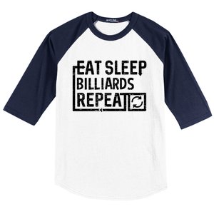 Eat Sleep Billiards Gift Baseball Sleeve Shirt