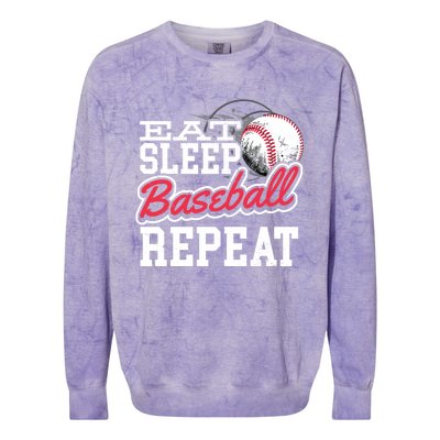 Eat Sleep Baseball Repeat Baseball Player Sports Lover Gift Colorblast Crewneck Sweatshirt