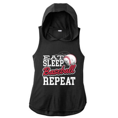 Eat Sleep Baseball Repeat Baseball Player Sports Lover Gift Ladies PosiCharge Tri-Blend Wicking Draft Hoodie Tank