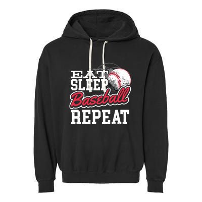 Eat Sleep Baseball Repeat Baseball Player Sports Lover Gift Garment-Dyed Fleece Hoodie