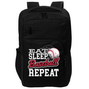 Eat Sleep Baseball Repeat Baseball Player Sports Lover Gift Impact Tech Backpack