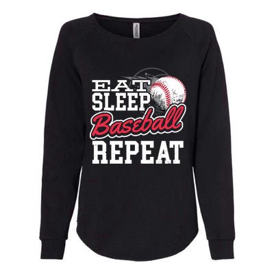 Eat Sleep Baseball Repeat Baseball Player Sports Lover Gift Womens California Wash Sweatshirt