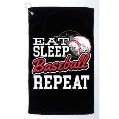 Eat Sleep Baseball Repeat Baseball Player Sports Lover Gift Platinum Collection Golf Towel