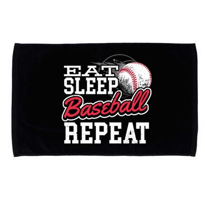 Eat Sleep Baseball Repeat Baseball Player Sports Lover Gift Microfiber Hand Towel