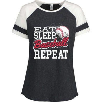 Eat Sleep Baseball Repeat Baseball Player Sports Lover Gift Enza Ladies Jersey Colorblock Tee