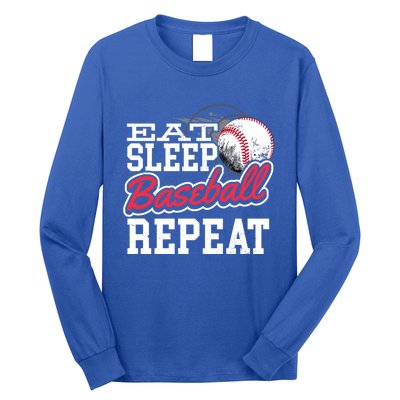 Eat Sleep Baseball Repeat Baseball Player Sports Lover Gift Long Sleeve Shirt