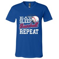 Eat Sleep Baseball Repeat Baseball Player Sports Lover Gift V-Neck T-Shirt