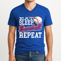 Eat Sleep Baseball Repeat Baseball Player Sports Lover Gift V-Neck T-Shirt