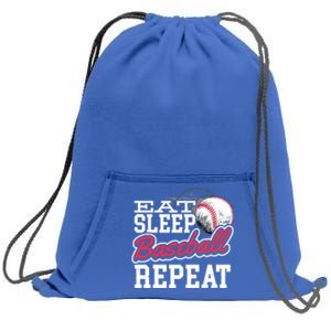 Eat Sleep Baseball Repeat Baseball Player Sports Lover Gift Sweatshirt Cinch Pack Bag