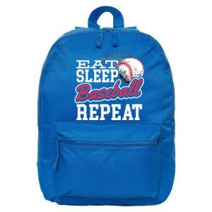 Eat Sleep Baseball Repeat Baseball Player Sports Lover Gift 16 in Basic Backpack