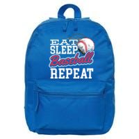 Eat Sleep Baseball Repeat Baseball Player Sports Lover Gift 16 in Basic Backpack