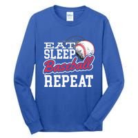 Eat Sleep Baseball Repeat Baseball Player Sports Lover Gift Tall Long Sleeve T-Shirt