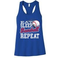 Eat Sleep Baseball Repeat Baseball Player Sports Lover Gift Women's Racerback Tank