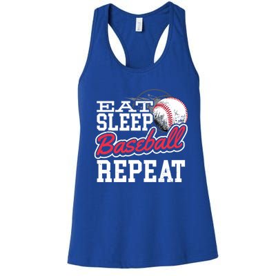 Eat Sleep Baseball Repeat Baseball Player Sports Lover Gift Women's Racerback Tank