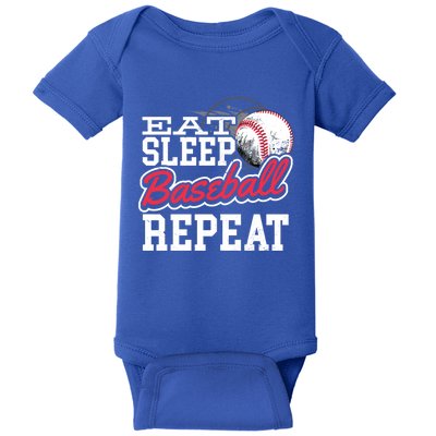 Eat Sleep Baseball Repeat Baseball Player Sports Lover Gift Baby Bodysuit