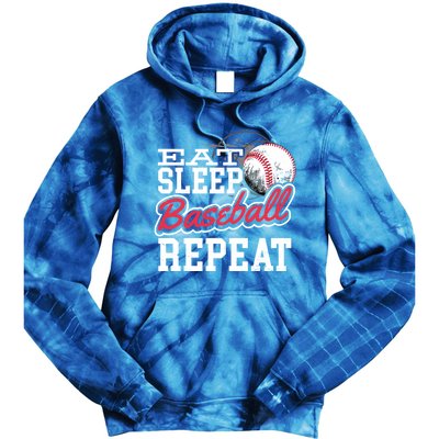 Eat Sleep Baseball Repeat Baseball Player Sports Lover Gift Tie Dye Hoodie