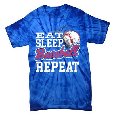 Eat Sleep Baseball Repeat Baseball Player Sports Lover Gift Tie-Dye T-Shirt