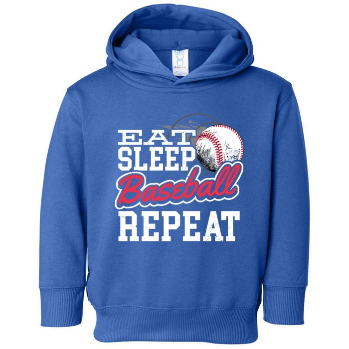 Eat Sleep Baseball Repeat Baseball Player Sports Lover Gift Toddler Hoodie