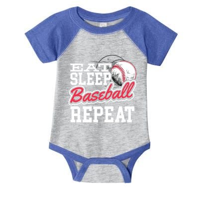 Eat Sleep Baseball Repeat Baseball Player Sports Lover Gift Infant Baby Jersey Bodysuit