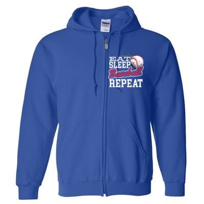 Eat Sleep Baseball Repeat Baseball Player Sports Lover Gift Full Zip Hoodie