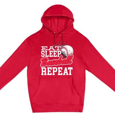 Eat Sleep Baseball Repeat Baseball Player Sports Lover Gift Premium Pullover Hoodie