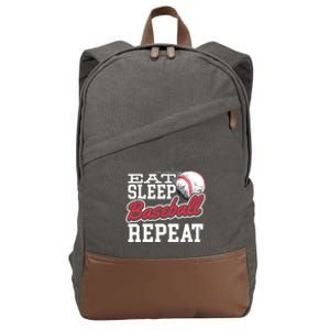 Eat Sleep Baseball Repeat Baseball Player Sports Lover Gift Cotton Canvas Backpack