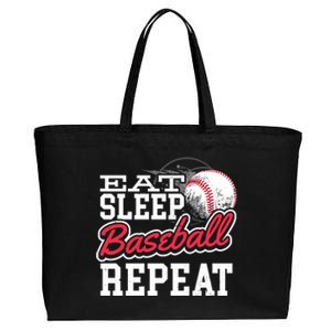 Eat Sleep Baseball Repeat Baseball Player Sports Lover Gift Cotton Canvas Jumbo Tote