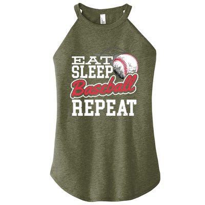 Eat Sleep Baseball Repeat Baseball Player Sports Lover Gift Women's Perfect Tri Rocker Tank