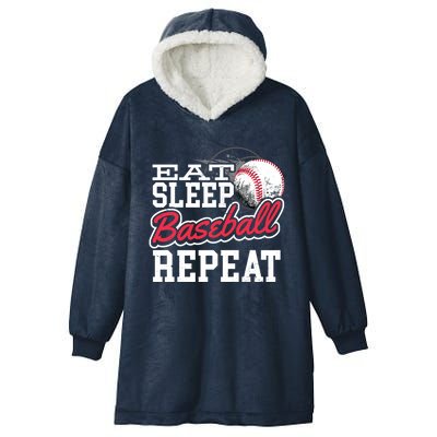 Eat Sleep Baseball Repeat Baseball Player Sports Lover Gift Hooded Wearable Blanket