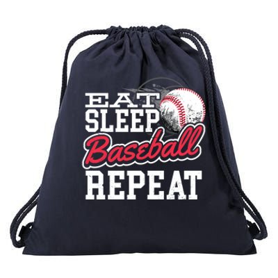 Eat Sleep Baseball Repeat Baseball Player Sports Lover Gift Drawstring Bag