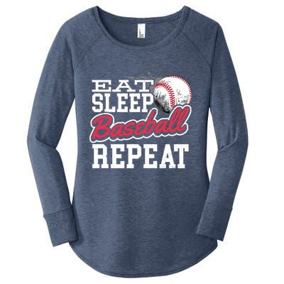 Eat Sleep Baseball Repeat Baseball Player Sports Lover Gift Women's Perfect Tri Tunic Long Sleeve Shirt