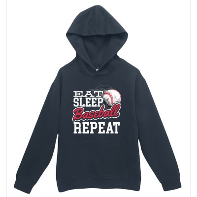 Eat Sleep Baseball Repeat Baseball Player Sports Lover Gift Urban Pullover Hoodie