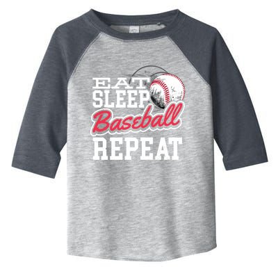 Eat Sleep Baseball Repeat Baseball Player Sports Lover Gift Toddler Fine Jersey T-Shirt