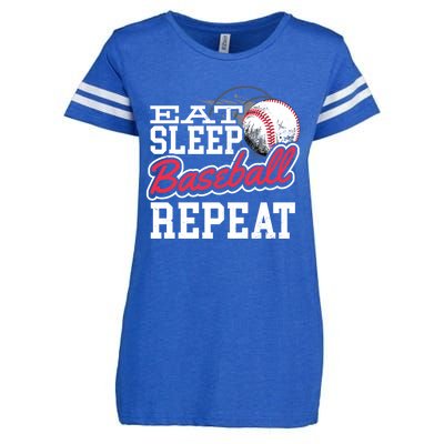 Eat Sleep Baseball Repeat Baseball Player Sports Lover Gift Enza Ladies Jersey Football T-Shirt