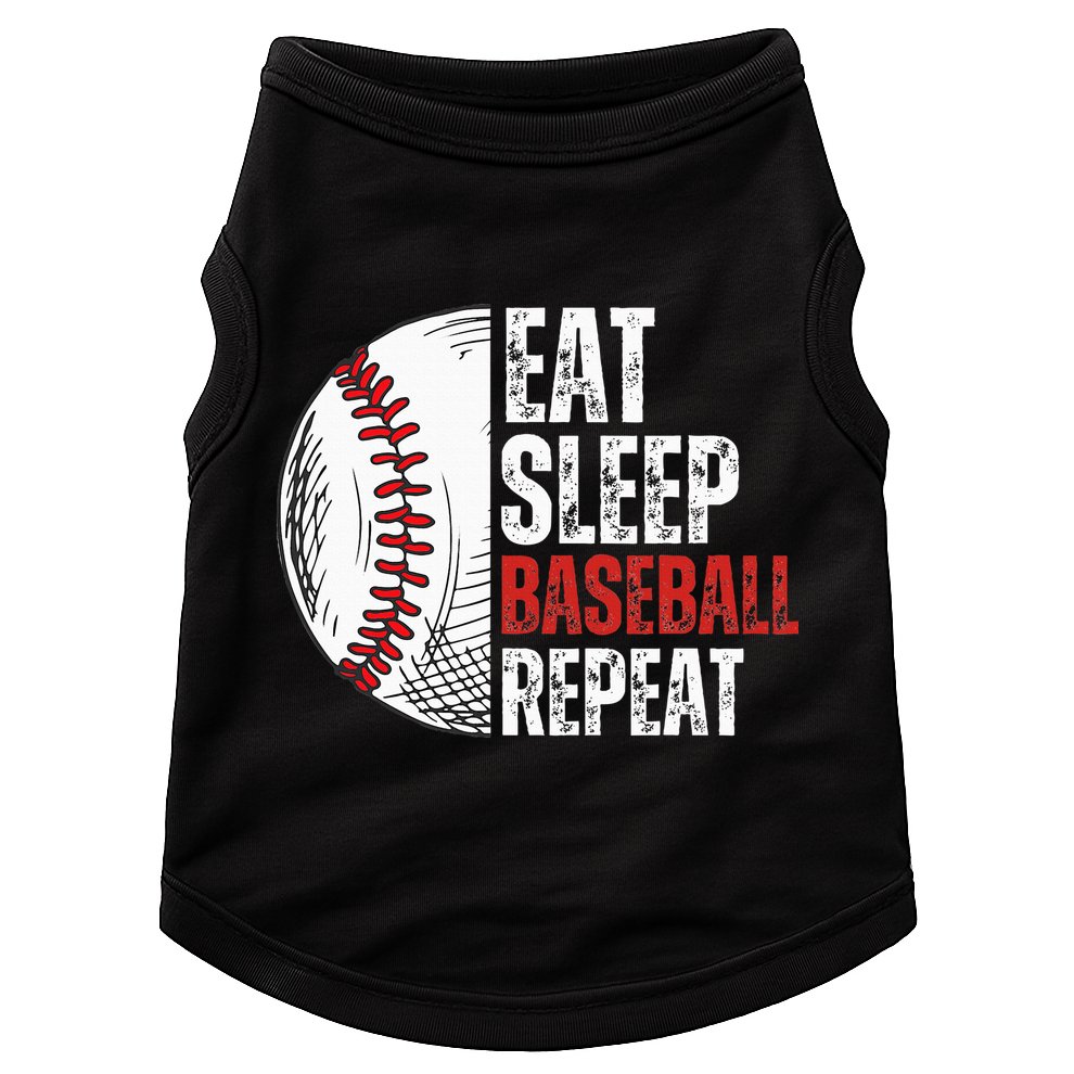 Eat Sleep Baseball Repeat Funny Baseball Players Doggie Tank