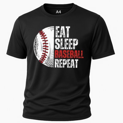 Eat Sleep Baseball Repeat Funny Baseball Players Cooling Performance Crew T-Shirt