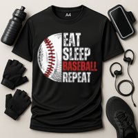 Eat Sleep Baseball Repeat Funny Baseball Players Cooling Performance Crew T-Shirt