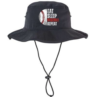 Eat Sleep Baseball Repeat Funny Baseball Players Bucket Hat