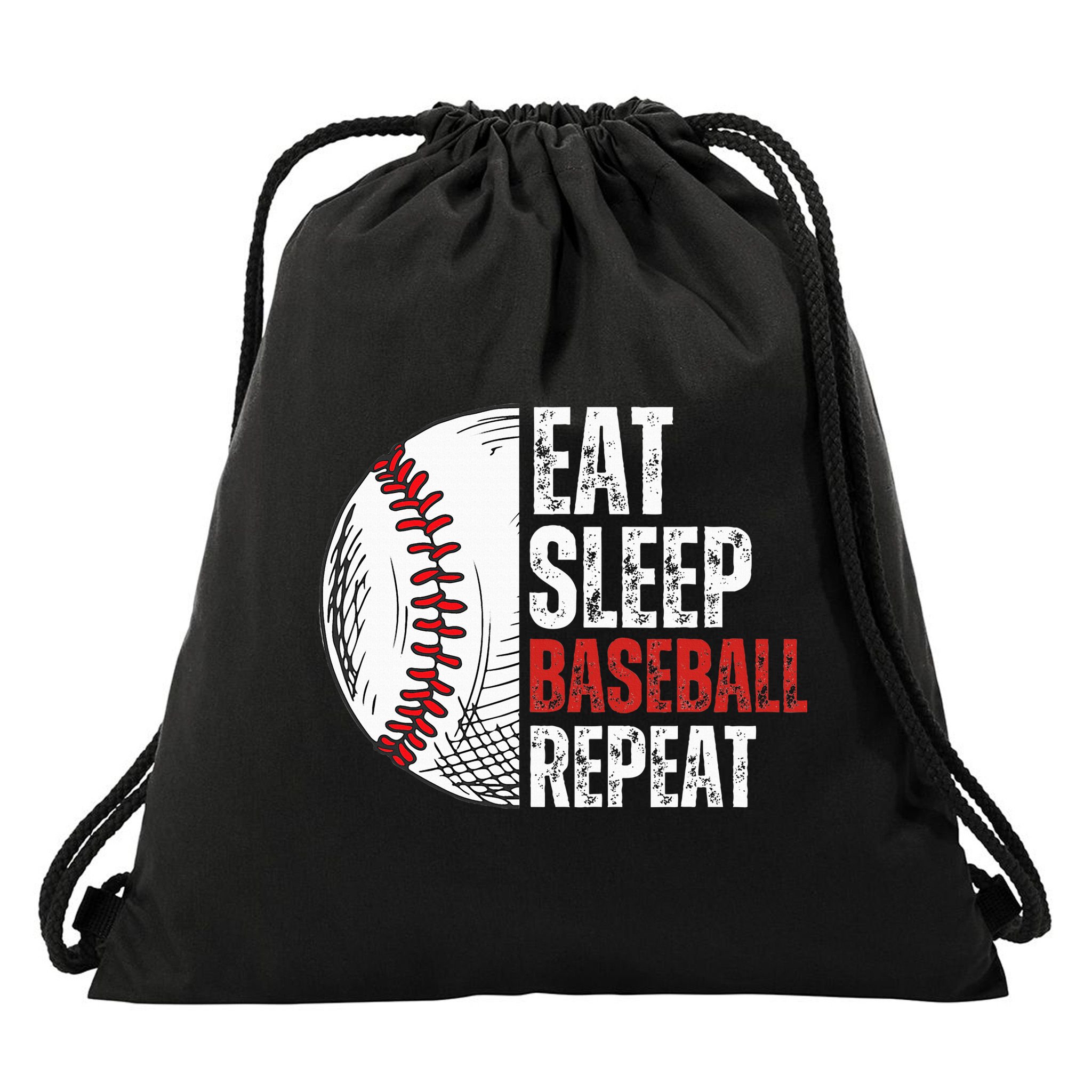 Eat Sleep Baseball Repeat Funny Baseball Players Drawstring Bag