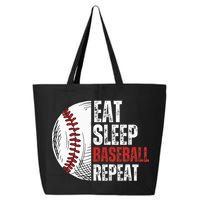 Eat Sleep Baseball Repeat Funny Baseball Players 25L Jumbo Tote