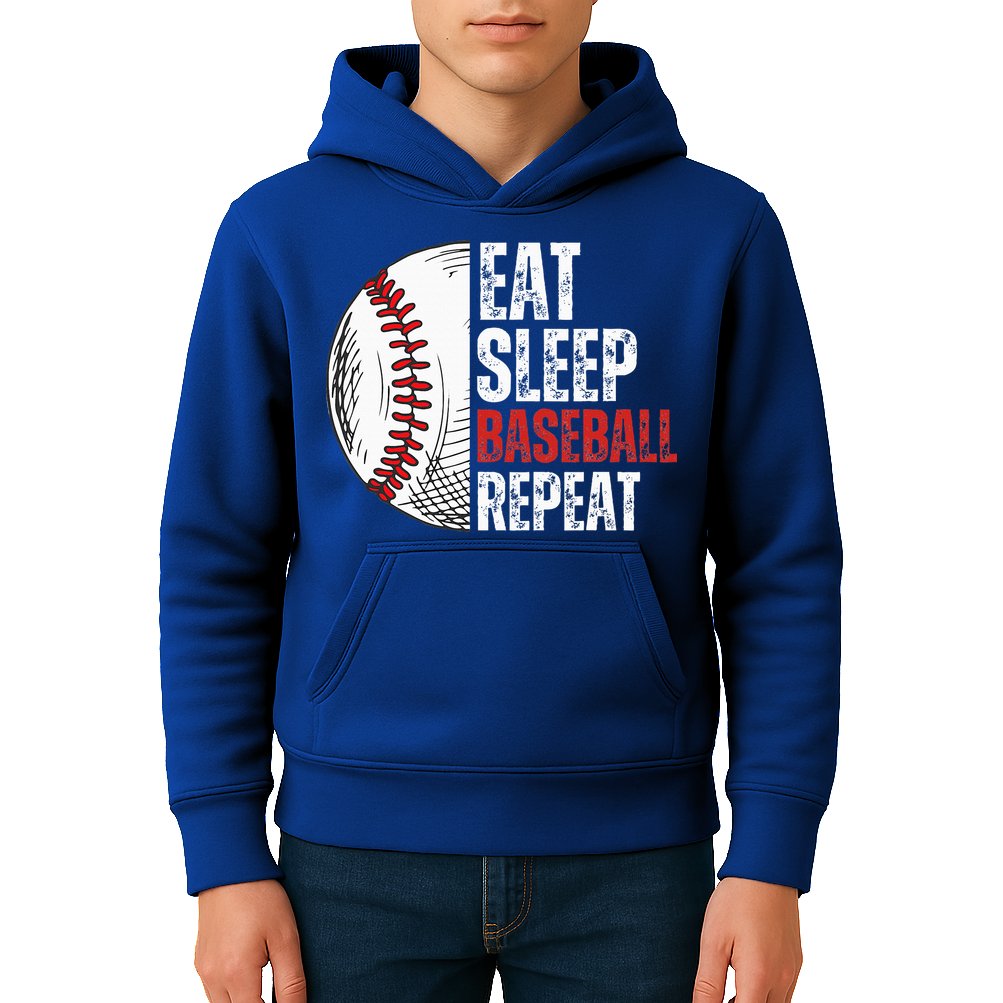 Eat Sleep Baseball Repeat Funny Baseball Players Kids Hoodie