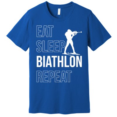 Eat Sleep Biathlon Skiing Shooting Ski Gift Premium T-Shirt