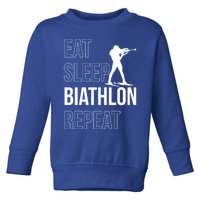 Eat Sleep Biathlon Skiing Shooting Ski Gift Toddler Sweatshirt