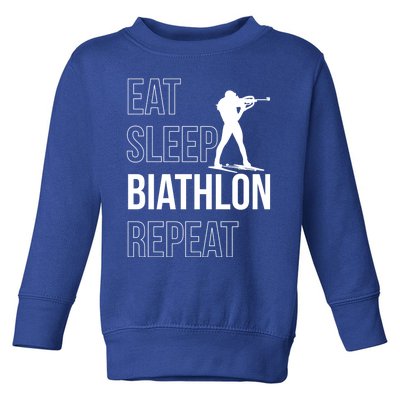 Eat Sleep Biathlon Skiing Shooting Ski Gift Toddler Sweatshirt