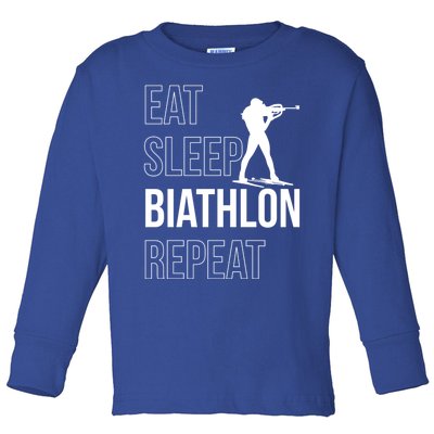 Eat Sleep Biathlon Skiing Shooting Ski Gift Toddler Long Sleeve Shirt